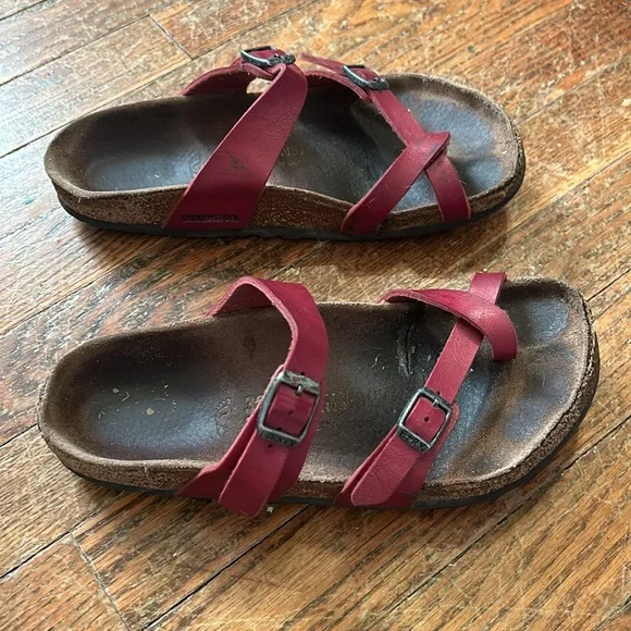 Red Birkenstocks size 8 - Picture 5 of 10